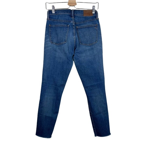 Madewell 9" High Riser Skinny Skinny Crop Jeans Sz 27 Distressed Raw Hem G1421 - Picture 6 of 11